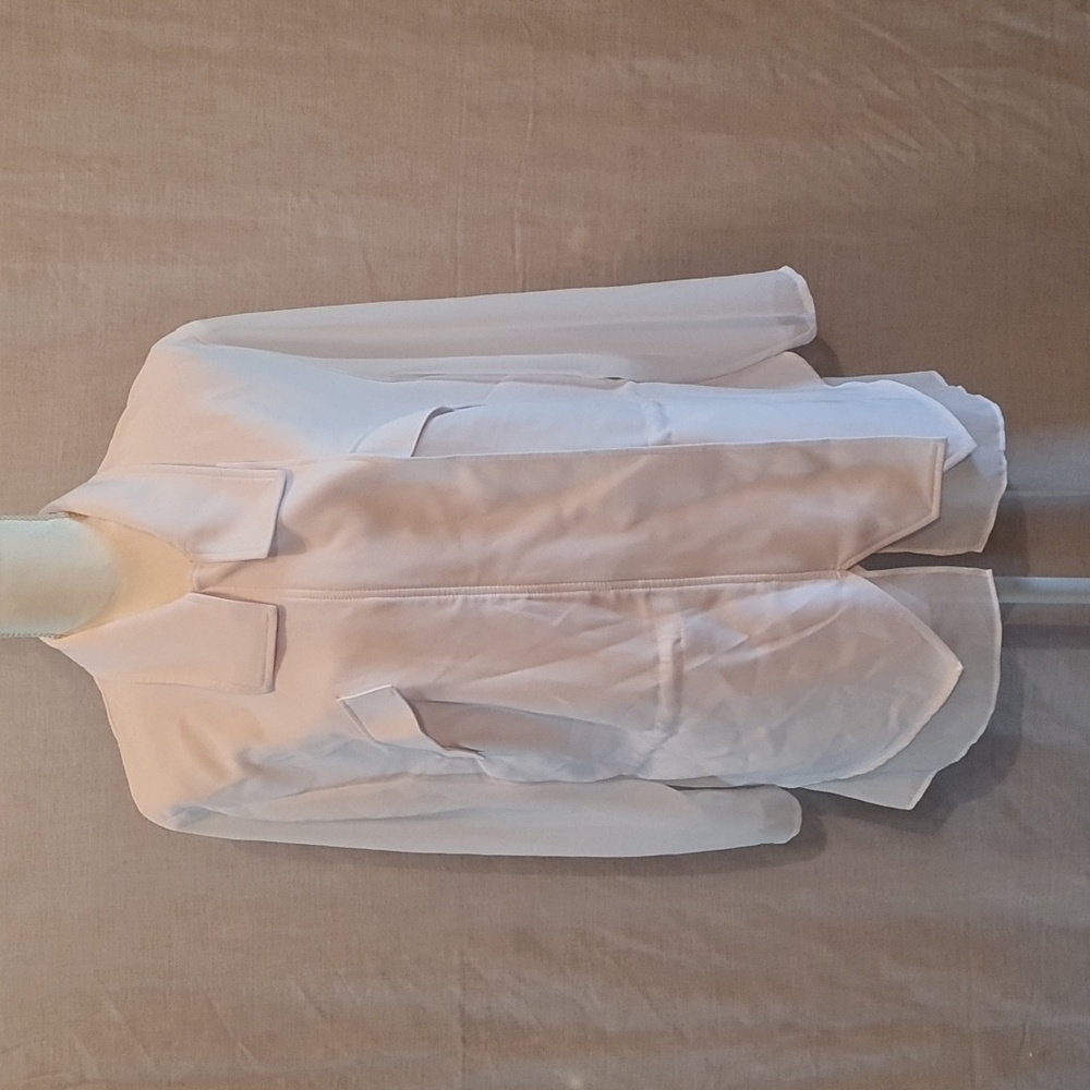 Lane Bryant shirt jacket Sz 12 all white EUC, zipper front, dry clean only